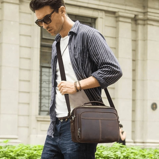 Bolsa Lateral Masculina de Couro Urbana