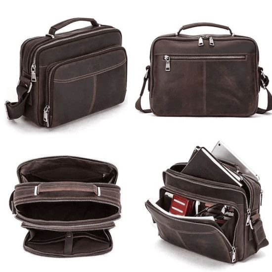 Bolsa Lateral Masculina de Couro Urbana