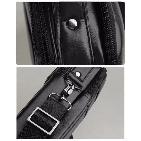 Bolsa Transversal Masculina Lateral de Couro