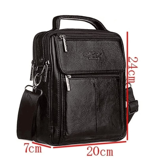 Bolsa Transversal Masculina Lateral de Couro