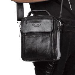 Bolsa Transversal Masculina Lateral de Couro