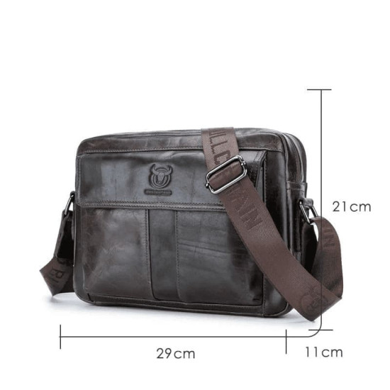 Bolsa Lateral Masculina de Couro Legítimo
