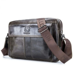 Bolsa Lateral Masculina de Couro Legítimo