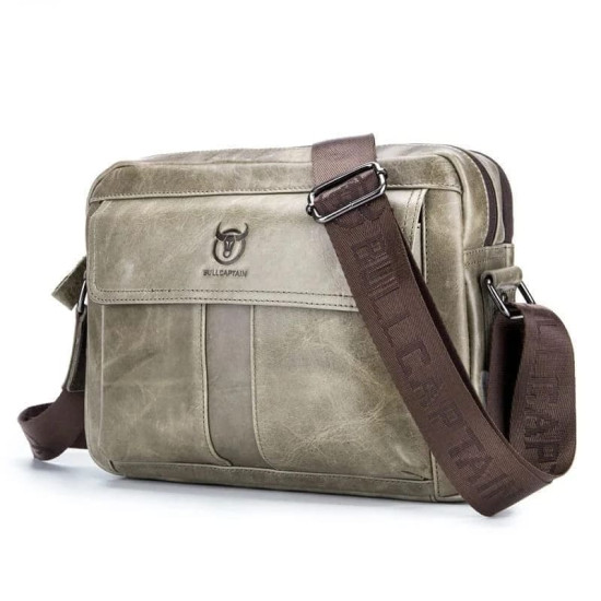 Bolsa Lateral Masculina de Couro Legítimo
