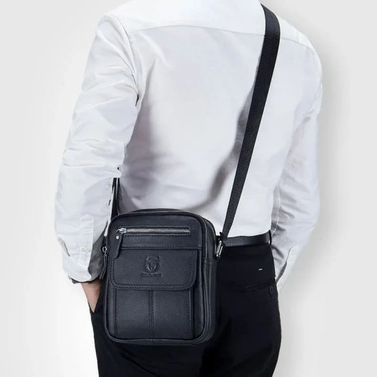 Bolsa Tiracolo Masculina de Couro Legítimo