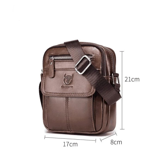 Bolsa Tiracolo Masculina de Couro Legítimo