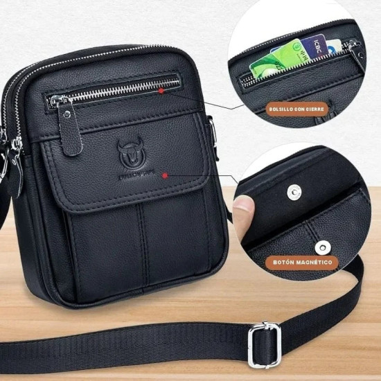 Bolsa Tiracolo Masculina de Couro Legítimo