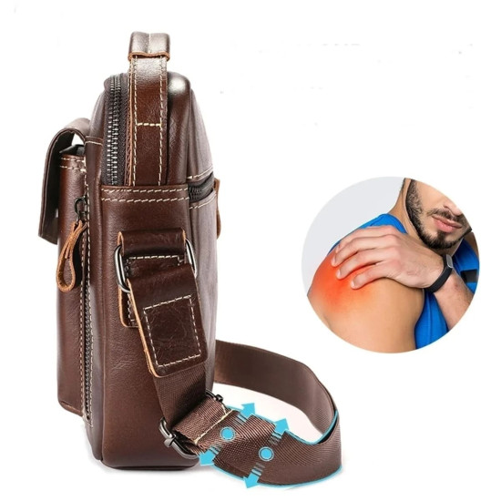 Bolsa Lateral Masculina de Couro