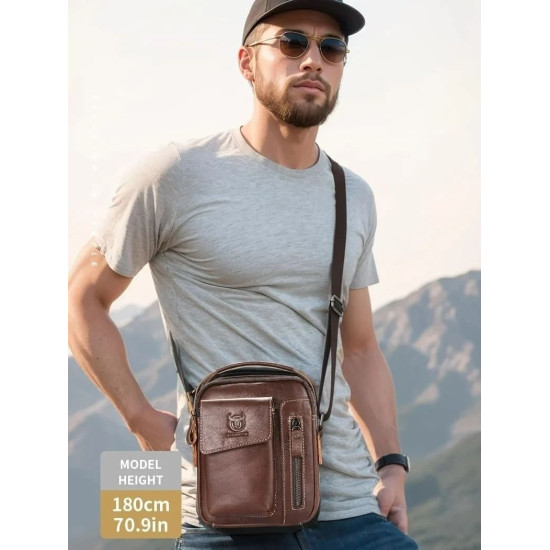 Bolsa Lateral Masculina de Couro