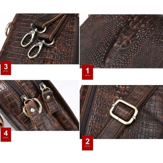 Bolsa de Lado Masculina Tiracolo Jacaré