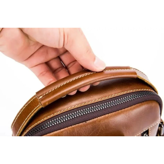 Bolsa de Lado Masculina Tiracolo Transversal em Couro