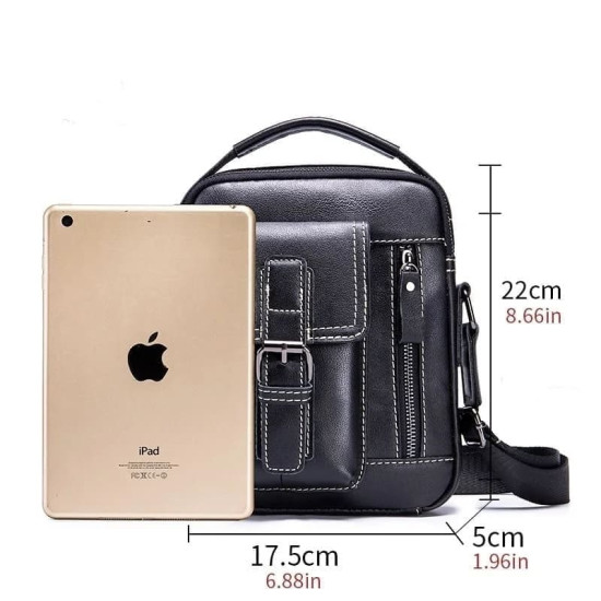 Bolsa de Lado Masculina Tiracolo Transversal em Couro