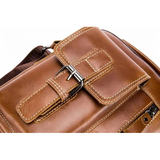 Bolsa de Lado Masculina Tiracolo Transversal em Couro