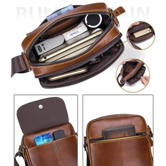 Bolsa Tiracolo Masculina de Couro Urbana