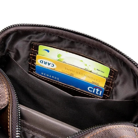 Bolsa Tiracolo Masculina Pequena de Couro