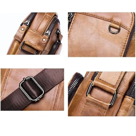 Bolsa Tiracolo Para Homem em Couro Legítimo