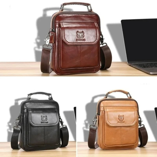Bolsa Tiracolo Masculina de Couro Lateral