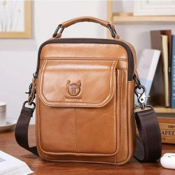 Bolsa Tiracolo Masculina de Couro Lateral