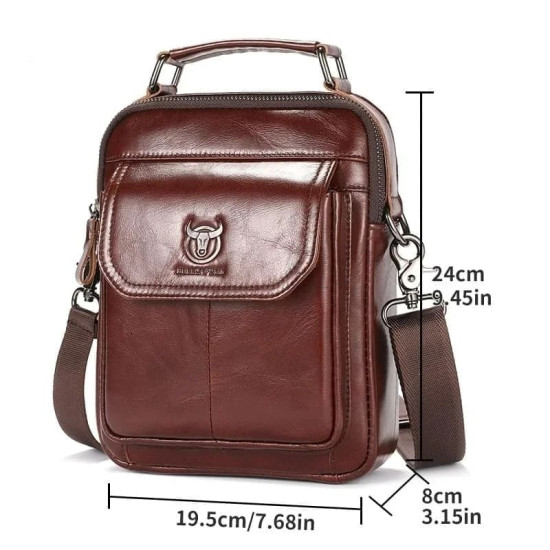 Bolsa Tiracolo Masculina de Couro Lateral