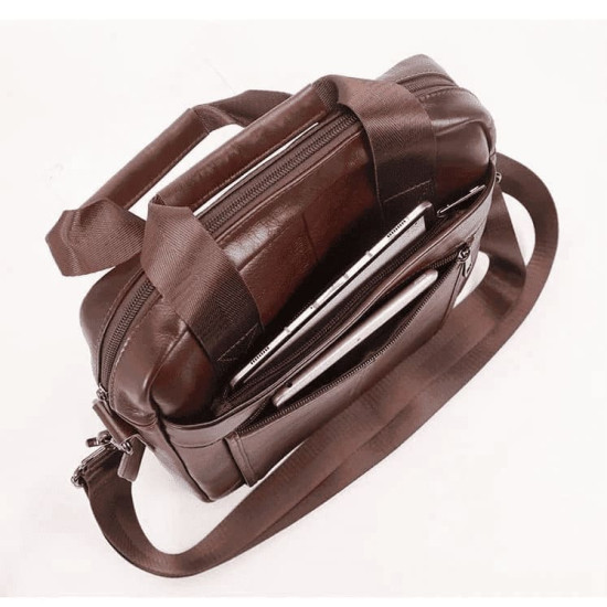 Bolsa de Ombro Masculina de Couro Transversal