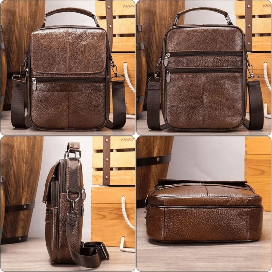 Bolsa de Couro Tiracolo Masculina Mini Carteiro
