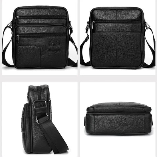 Bolsa Lateral Masculina de Couro Tiracolo Pequena