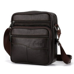 Bolsa Lateral Masculina de Couro Tiracolo Pequena