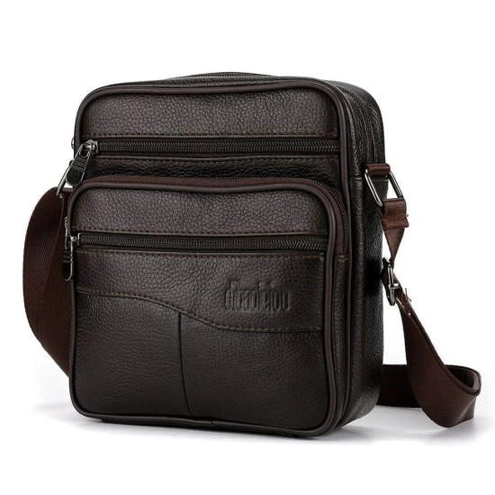 Bolsa Lateral Masculina de Couro Tiracolo Pequena