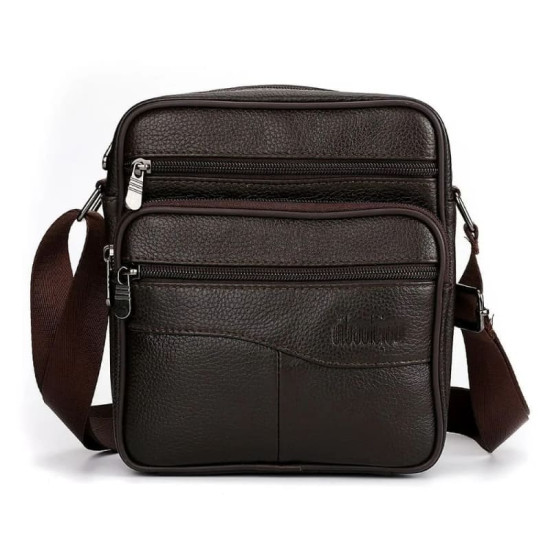 Bolsa Lateral Masculina de Couro Tiracolo Pequena