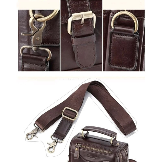 Bolsa Masculina Transversal Pequena Couro