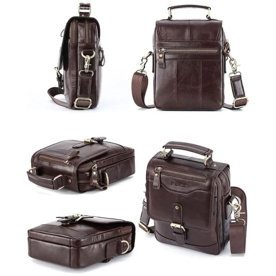 Bolsa Masculina Transversal Pequena Couro