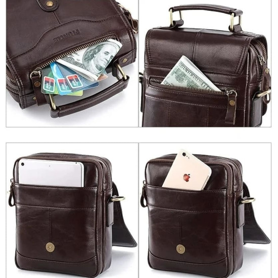 Bolsa Masculina Transversal Pequena Couro