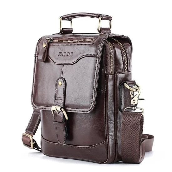 Bolsa Masculina Transversal Pequena Couro