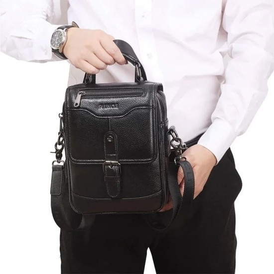 Bolsa Masculina Transversal Pequena Couro