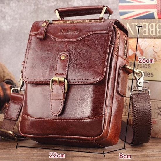 Bolsa Masculina Transversal Pequena Couro