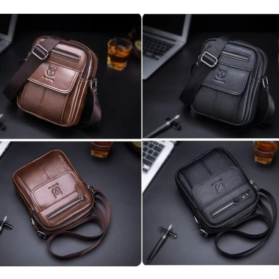 Bolsa Pequena Masculina Transversal Couro Legítimo