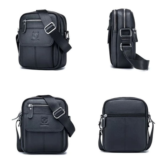 Bolsa Pequena Masculina Transversal Couro Legítimo