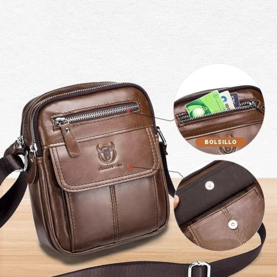 Bolsa Pequena Masculina Transversal Couro Legítimo