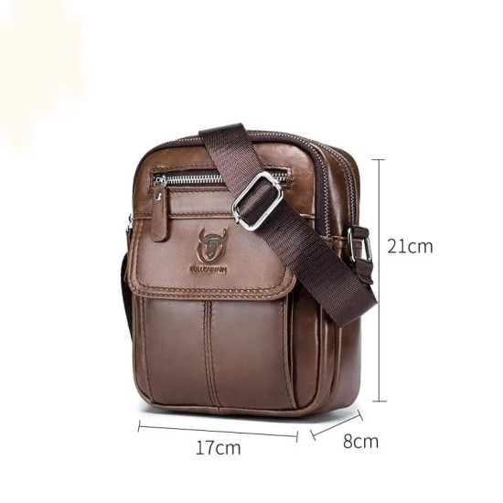 Bolsa Pequena Masculina Transversal Couro Legítimo