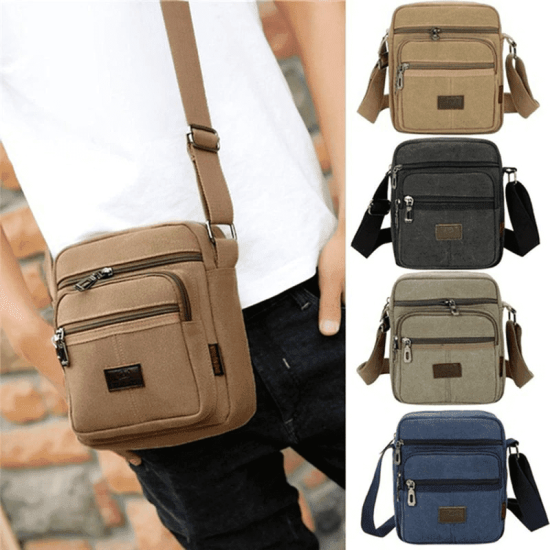 Bolsa Lateral Lona Tiracolo Masculina