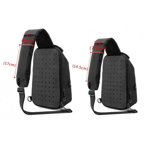 Bolsa Mochila Transversal Impermeável USB