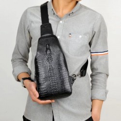 Bolsa Masculina Transversal Jacaré