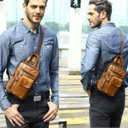 Bolsa Transversal Masculina Couro Nobre