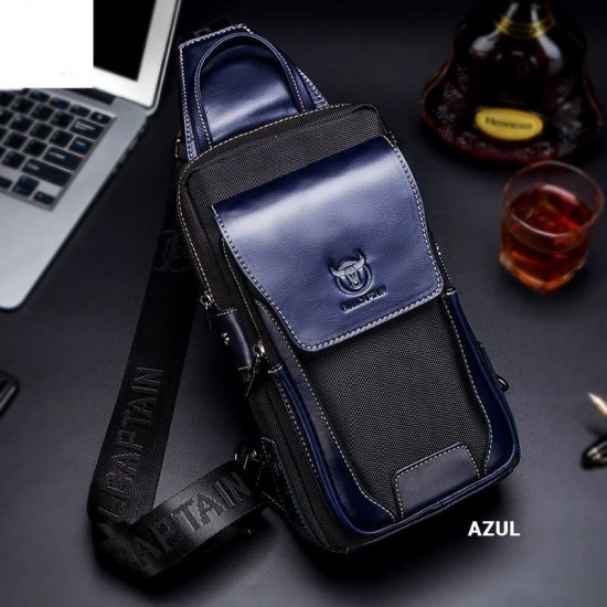 Bolsa de Couro Masculina Transversal