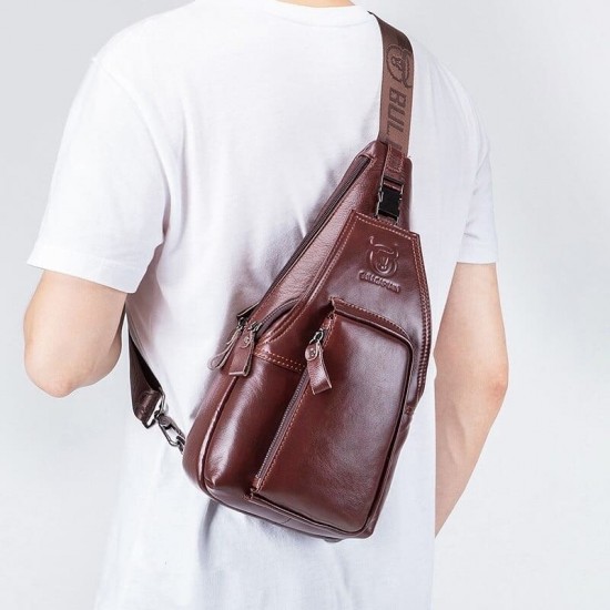 Bolsa Alça Ùnica Masculina Couro Legítimo