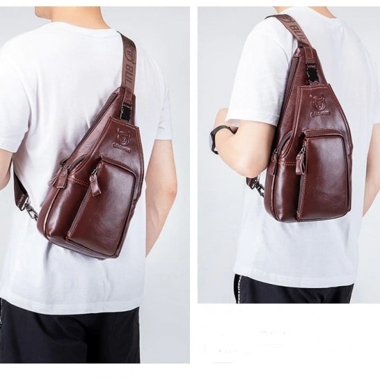 Bolsa Alça Ùnica Masculina Couro Legítimo