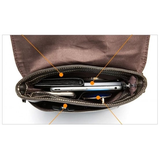 Bolsa de Couro Masculina Lateral