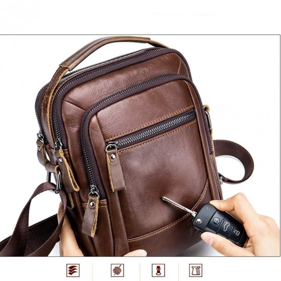 Bolsa de Couro Transversal Masculina Britânico