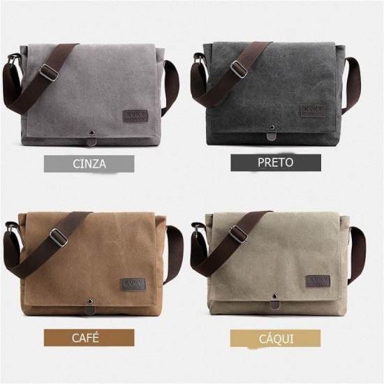 Bolsa Carteiro de Lona Masculina