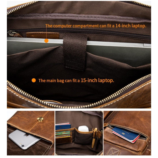 Pasta Executiva em Couro para Notebook 15 Polegadas